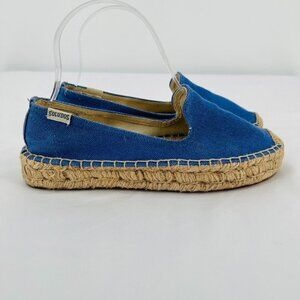 Saludos The Seville Smoking Slipper Platform Size 7 Espadrille Blue